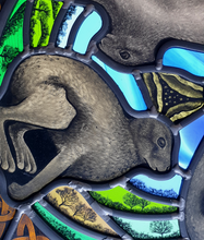 Load image into Gallery viewer, Three Hares, (Tinners Hares) Stained glass
