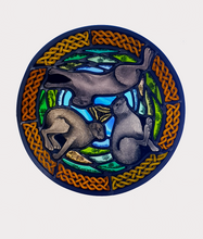 Load image into Gallery viewer, Three Hares, (Tinners Hares) Stained glass
